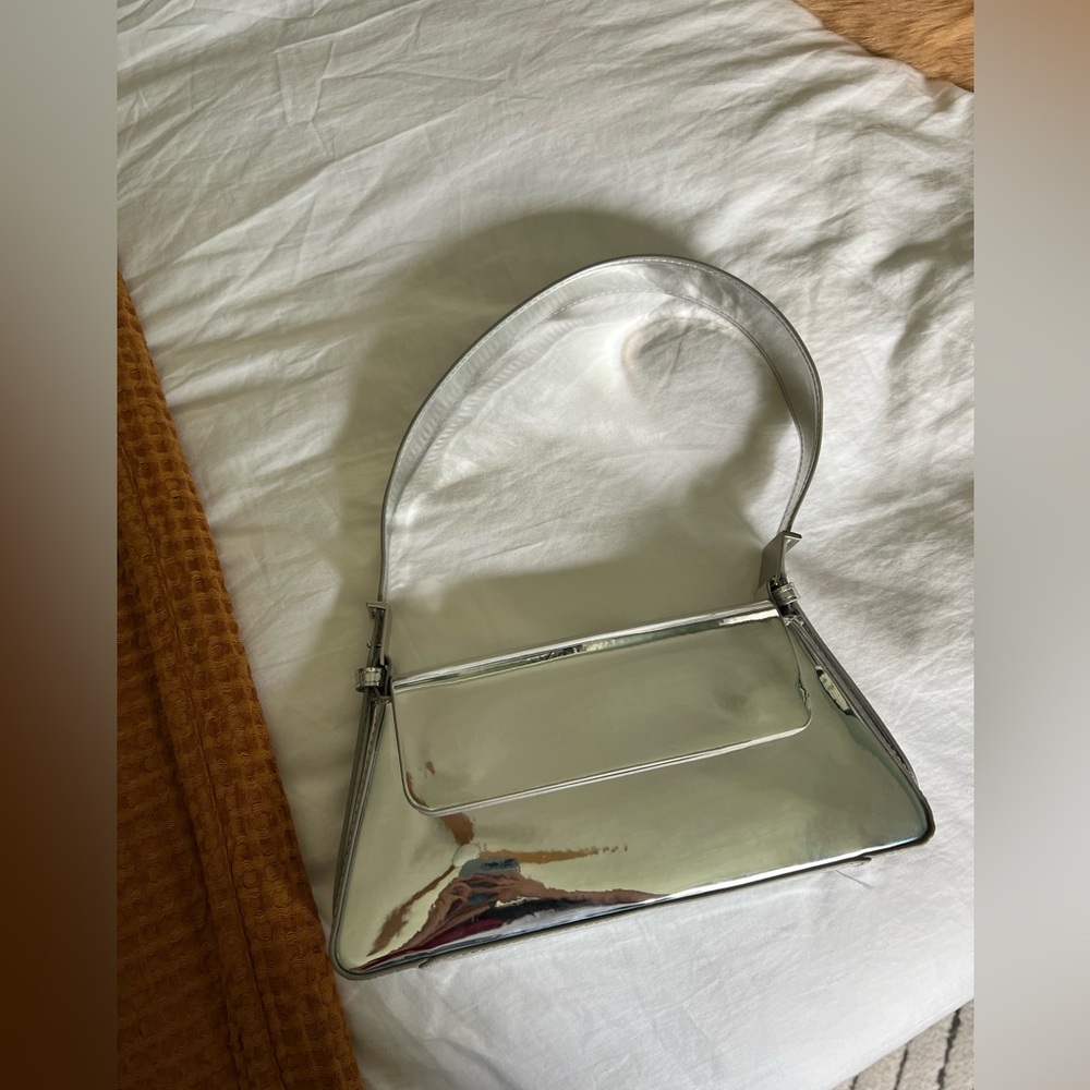 Zara silver metallic bag